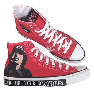 Converse AC/DC 2009 Mens 9 Womens 11 Angus Young Lock Up Your Daughters High Top
